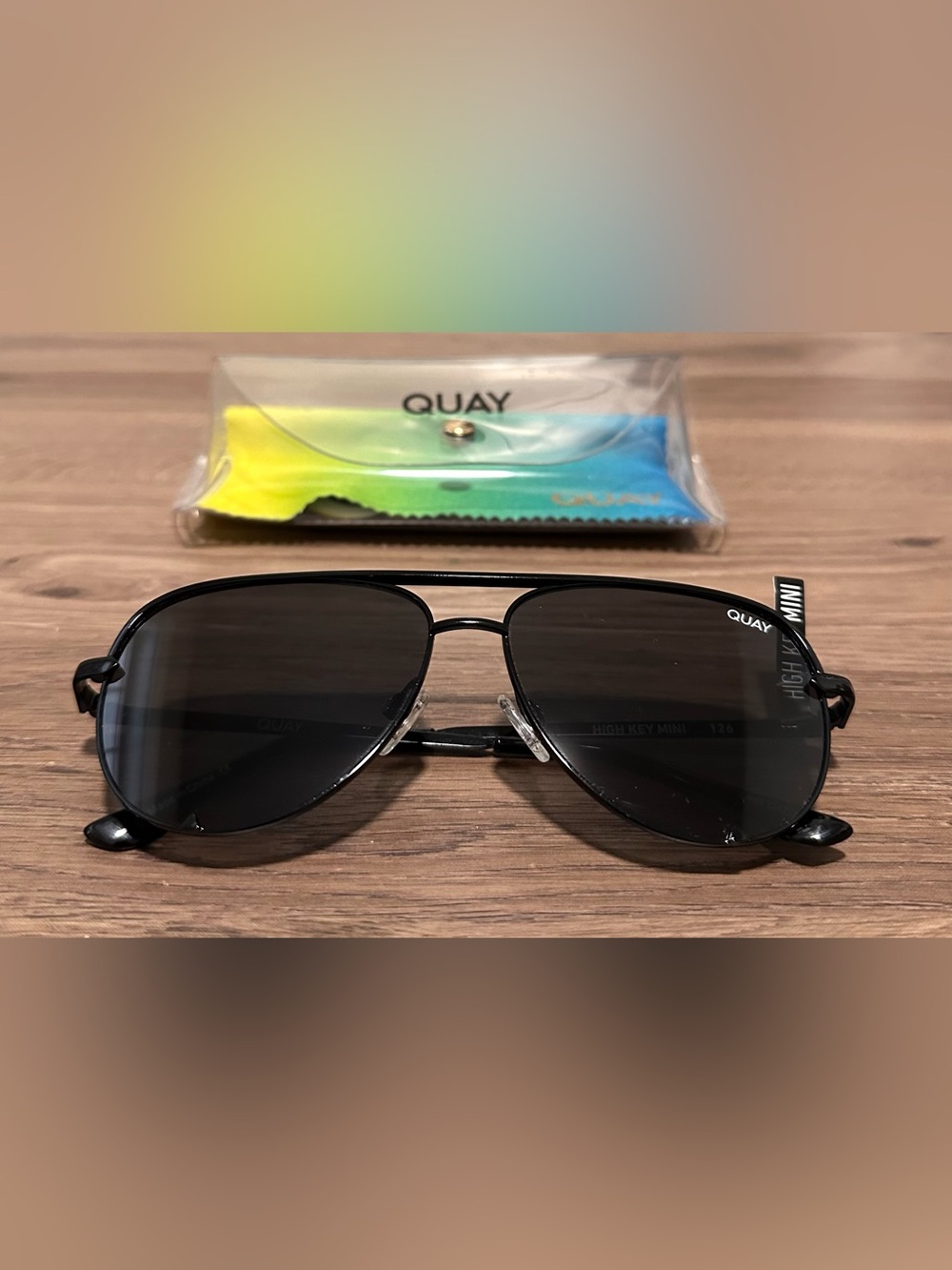 Quay Australia Polarized High Key Mini Aviator Sunglasses - Black